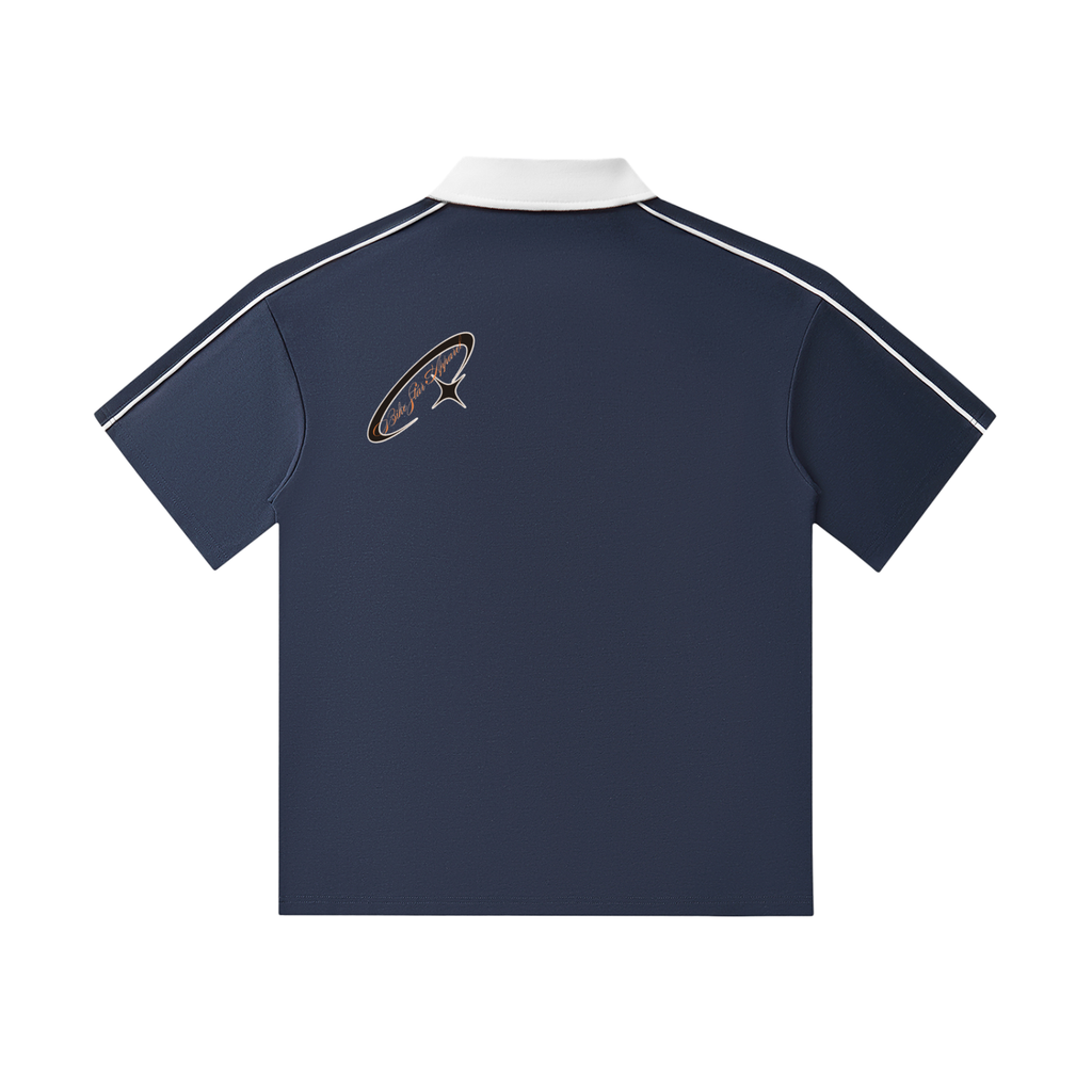 Contrast Collar Short-Sleeve Polo Shirt